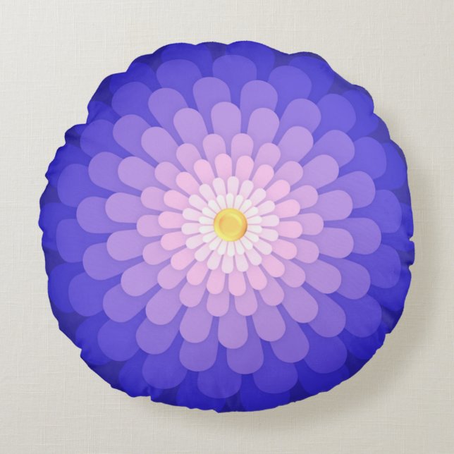 Söt Lila Posy Pillow Rund Kudde (Framsidan)