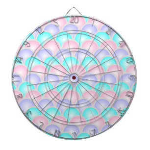 söt lila rosa aqua blue pastel sjöjungfru scale darttavla