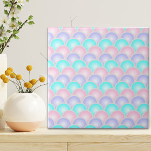 söt lila rosa aqua blue pastel sjöjungfru scale kakelplatta