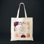 Söt lila rosa blommigt elegant-lärare i väskan tygkasse<br><div class="desc">Blommigt- och pumpdockans falldesign i lila,  grönt och persika. Med vacker vattenfärgsutformning,  blommigt,  blad och pumpor. Idealisk höst-/höstdesign. Sänd för en gåva</div>