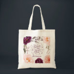 Söt lila rosa blommigt elegant-lärare i väskan tygkasse<br><div class="desc">Blommigt- och pumpdockans falldesign i lila,  grönt och persika. Med vacker vattenfärgsutformning,  blommigt,  blad och pumpor. Idealisk höst-/höstdesign. Sänd för en gåva</div>