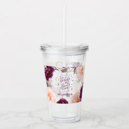 Söt lila rosa blommigt elegant-lärare take away mugg