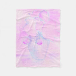Söt lila, rosa blommor fluffig filt
