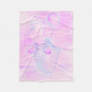 Söt lila, rosa blommor fluffig filt