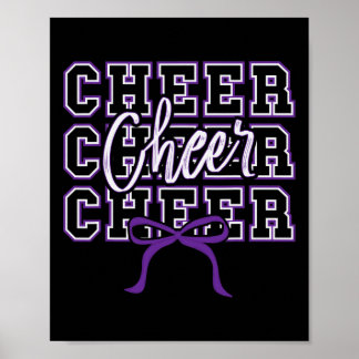 Söt lila rosett sport Cheer Cheerleader Cheerleadi Poster