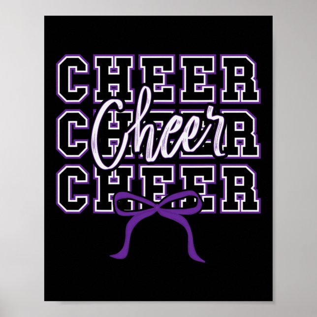 Söt lila rosett sport Cheer Cheerleader Cheerleadi Poster (Framsidan)