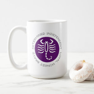 Söt lila Skorpion Egenskaper Zodiak Stjärntecken K Kaffemugg