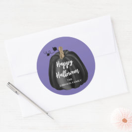 Söt lila skriptpumpa Gott Halloween Runt Klistermärke