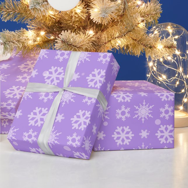 Söt Lila Snöflingor Modern jul Presentpapper (Helgdagar)