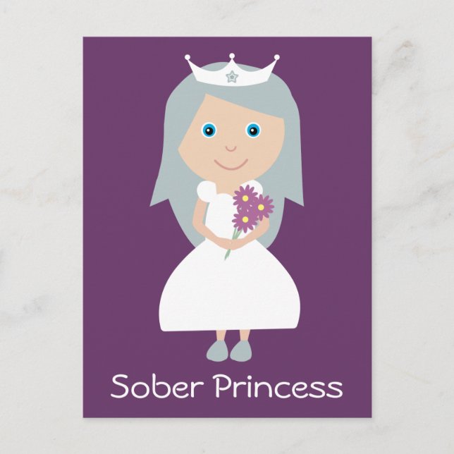 Söt lila Sober Princess vycard Vykort (Framsida)