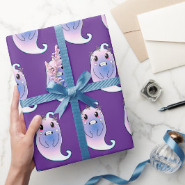 Söt lila spök Halloween presentpapper 