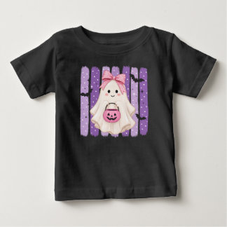 Söt lila spök Halloween T-shirt för barn