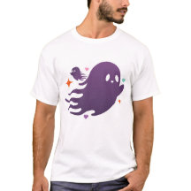 Söt lila spökduo – Whimsical Halloween-konst