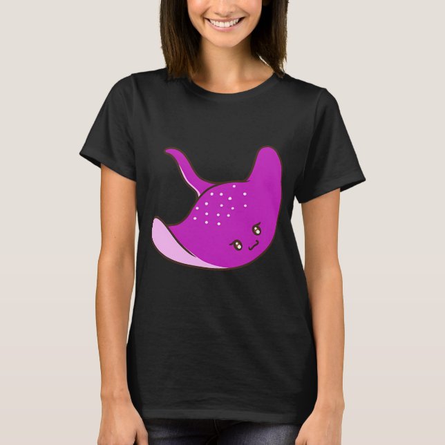 Söt lila stingrocka t shirt (Framsida)