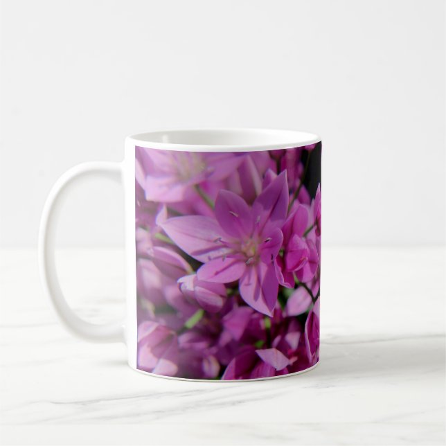 Söt Lila Summer Flowers Kaffemugg (Vänster)