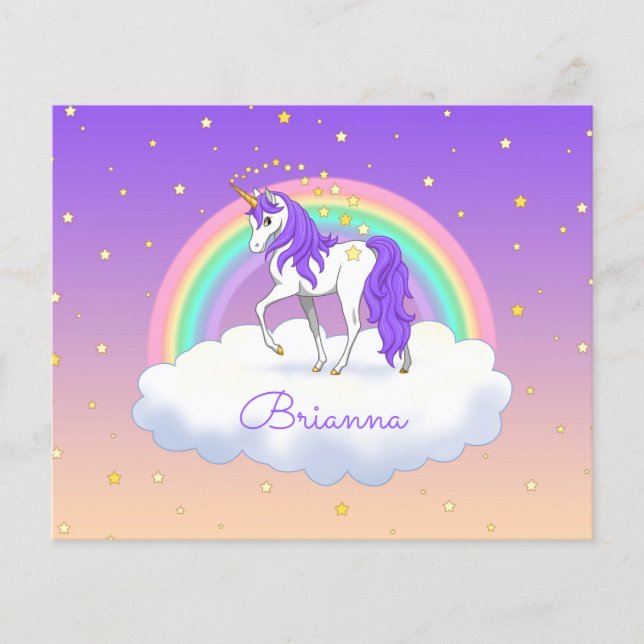 Söt Lila Sweet Dreams Rainbow Unicorn (Framsida)