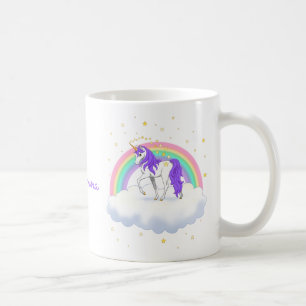 Söt Lila Sweet Dreams Rainbow Unicorn Kaffemugg