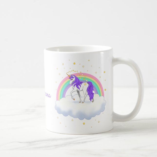 Söt Lila Sweet Dreams Rainbow Unicorn Kaffemugg (Höger)