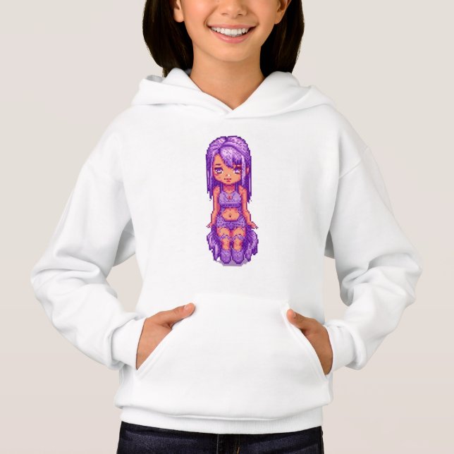 Söt lila tjej   t shirt (Framsida)