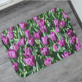 Söt Lila Tulips Blommigt Badrumsmatta