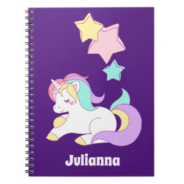 Söt Lila Unicorn Gift Ideas, Cute Unicorn Anteckningsbok