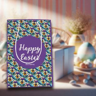 Söt Lila Vår Pansy Patch Mönster Påsk