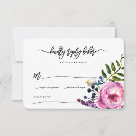 Söt Lila Watercolor Flowers OSA Inbjudningar