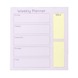 Söt Lila Weekly Planner Anteckningsblock