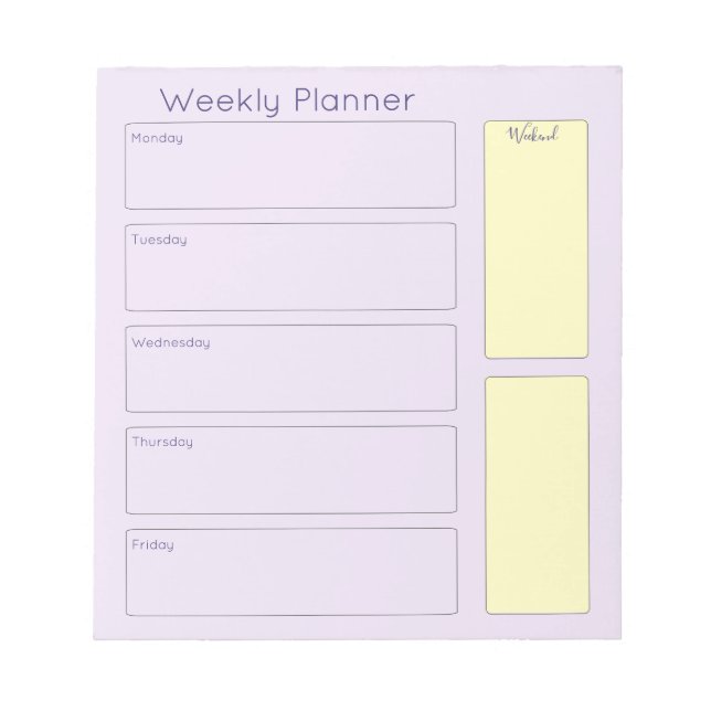 Söt Lila Weekly Planner Anteckningsblock (Framsida)