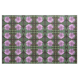 Söt Lila Wildblomme Blommigt Patterned Fabric Tyg