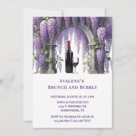 Söt Lila Wisteria Arch Brunch och Bubly Inbjudningar