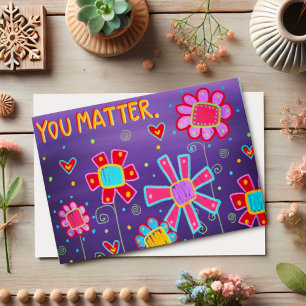 Söt Lila "You Matter" Kort