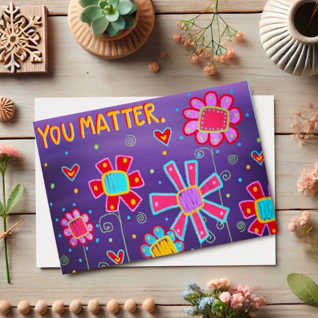 Söt Lila "You Matter" Kort (Skapare uppladdad)