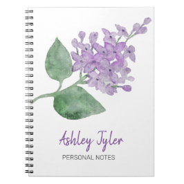 Söt Lilac blommigt girly Söt personlig Anteckningsbok
