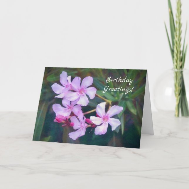 Söt Lilac Daety Flowers Birthday Card Kort (Framsida)