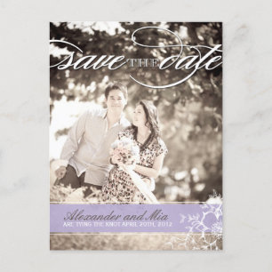 Söt Lilac Photo Save Date Meddelande Vykort