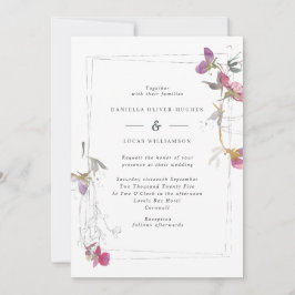 Söt Lilac Summer Sweet Pea Wedding bjudande Inbjudningar