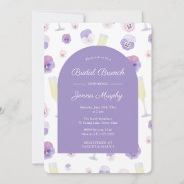 Söt Lilac Watercolor Blommigt Möhippa Brunch Party Inbjudningar