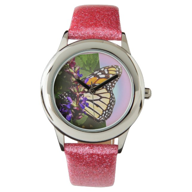 Söt Lil'Butterfly - Glitter Watch Armbandsur (Framsida)