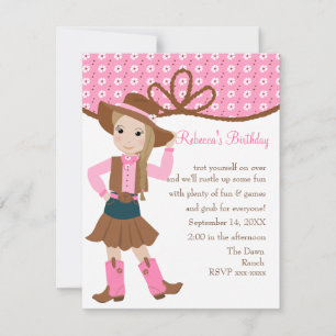 Söt Lil'Cowgirl! Inbjudningar