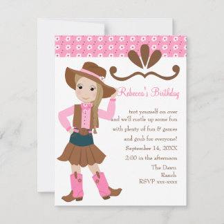Söt Lil'Cowgirl! Inbjudningar