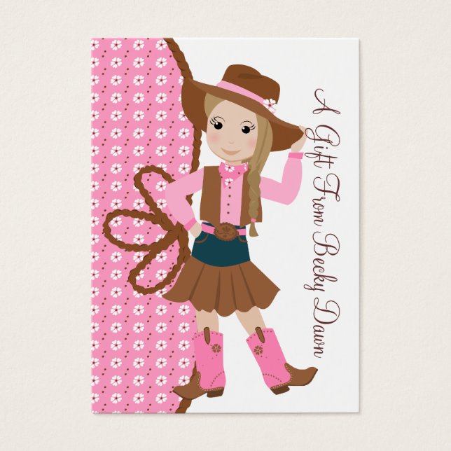 Söt Lil'Cowgirl Visitkort (Framsidan)