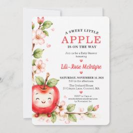 Söt lilla äppelblom Baby Shower Inbjudningar