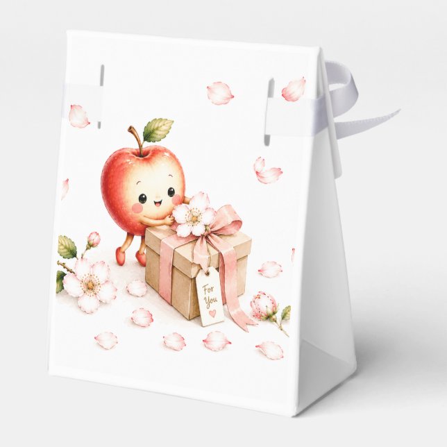 Söt lilla äppelblom Baby Shower Presentaskar (Baksidan Sidan)