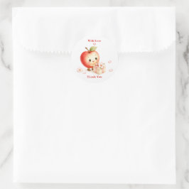 Söt lilla äppelblom Baby Shower Runt Klistermärke