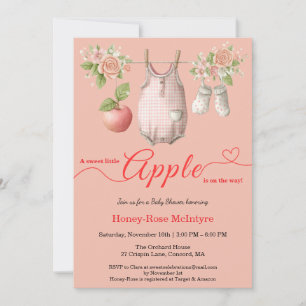 Söt lilla äpple-babyshower Höstrustik barn Inbjudningar