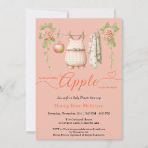 Söt lilla äpple-babyshower Höstrustik barn Inbjudningar