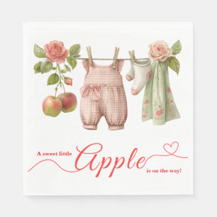 Söt lilla äpple-babyshower Höstrustik barn Pappersservett