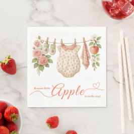 Söt lilla äpple-babyshower | Höstrustik barn Pappersservett