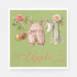Söt lilla äpple-babyshower | Höstrustik barn Pappersservett